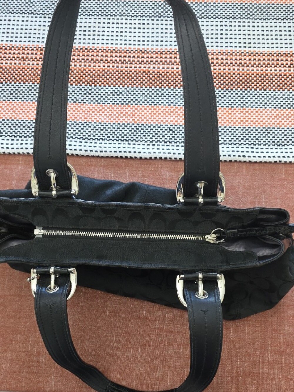 Coach Black Signature Shoulder Tote - Picture 12 of 12